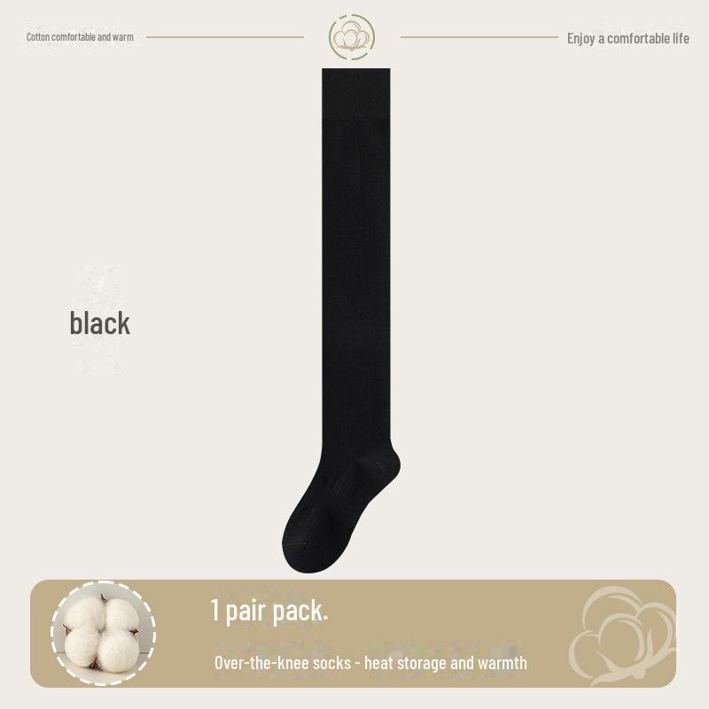 Женские хлопковые носки выше колена: Длина до бедра, теплая, нескользящая, без косточек, для весны и осени