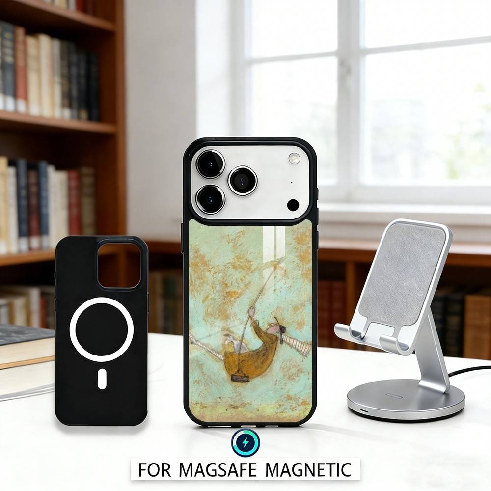 Кейс для телефона Tiny W-Warm Wit Stories S-Sam Toft Для iPhone17,16,15,14,13,12,Pro,Max,Магнитный Для Magsafe Беспроводной Зарядки