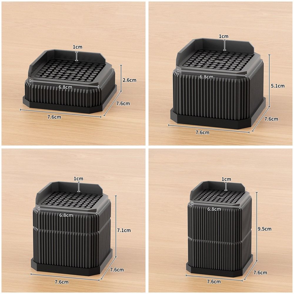 Профессиональная сверхпрочная мебельная ножка Нескользящая регулируемая подставка для подъема кровати Квадратная опора для стиральной машины Холодильник