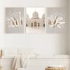 Islamic Wall Art Pictures Mosque Church Building Posters Arabic Calligraphy Canvas Painting Pampas Grass Muslim Home Decor