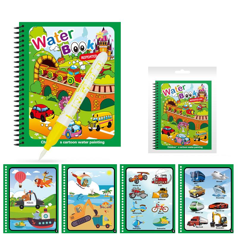 Монтессори Игрушки Многоразовая Книжка-раскраска Книжка для рисования волшебной водой для детей Игрушка для малышей Книжка для рисования Развивающие игрушки для детей