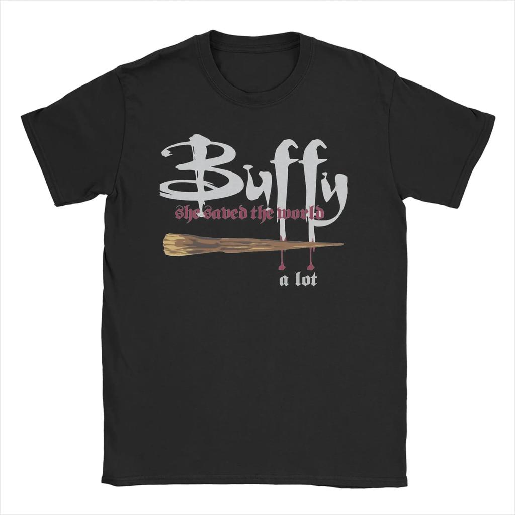 Unisex Womens TShirt Buffy Vampire Metal Mashup Slayer Band Pure Cotton Tee Shirt Short Sleeve T Shirts O Neck Clothes Plus Size