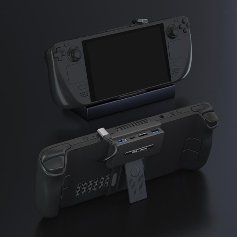 Портативный держатель док-станции 5 в 1, док-станция USB C, концентратор с 4K@60 Гц HDMI, совместимый с 100 Вт портами PD, совместимый со SteamDeck