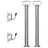 VidaXL 2 tubes de support et 2 pinces fendues pour roue de jauge 48 mm