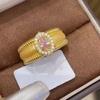 Vintage Crystal Split Ring Unique Adjustable Finger Rings Retro Pearl Opening Rings  Female