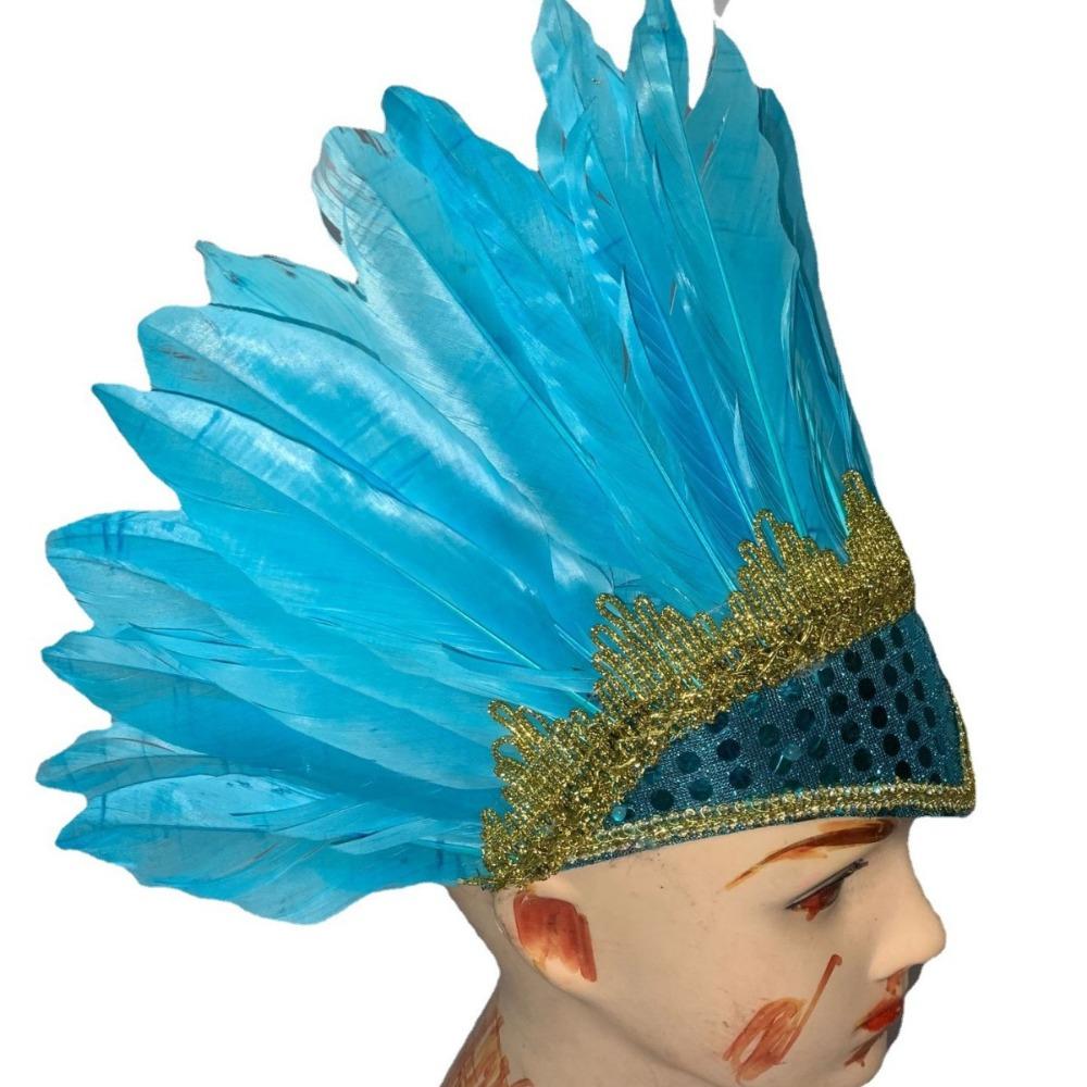 Head-mounted Feather Headdress Hair Band Carnival Costume Headwear Chief Headdress  Adult Kids