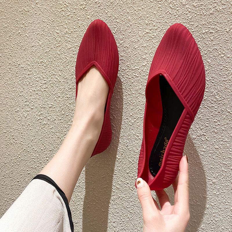 Непромокаемая обувь с низким берцем, резиновые сапоги, женская летняя рабочая резиновая обувь, модная обувь, нескользящие сандалии с мелким носком