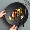 Black Western Style Steak Plate Ceramic Commercial Hotel Japanese Cake Flat Plate Cold Dishes Ceramic Heart Plates Sushi Dishes