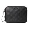 Кожаные клатчи с тиснением GG, Черные с логотипом Gucci и ремешком на запястье, Унисекс дизайнерская сумка-органайзер для работы, путешествий 607726-BMJ1G-1000