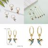 Hummingbird Animal Earrings Alloy Water Drilling Stylish Hoop For Women