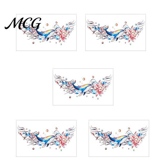 Temporary Body Art Stickers 5 Sheets Colorful Butterfly Flower Tattoo Stickers, Waterproof Hypoallergenic Decals Art, Floral Chest Back for