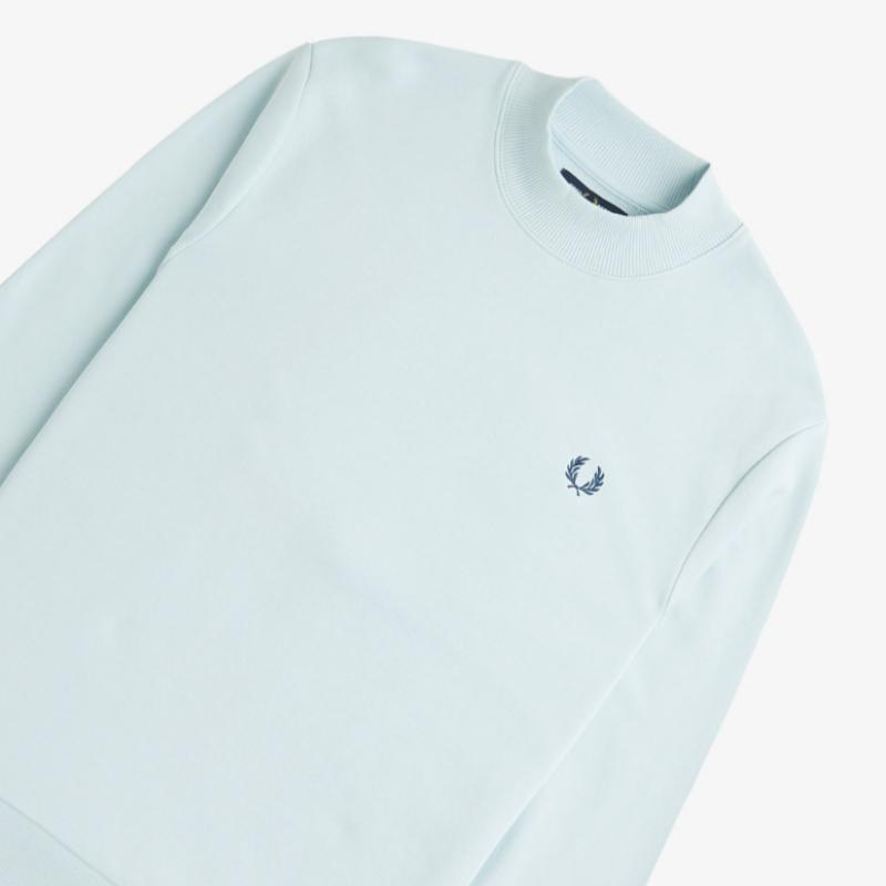 Fred Perry [sharp] Laurelis Graphic High Neck Sweatshirt   Light Ice Afpm2417770 R30