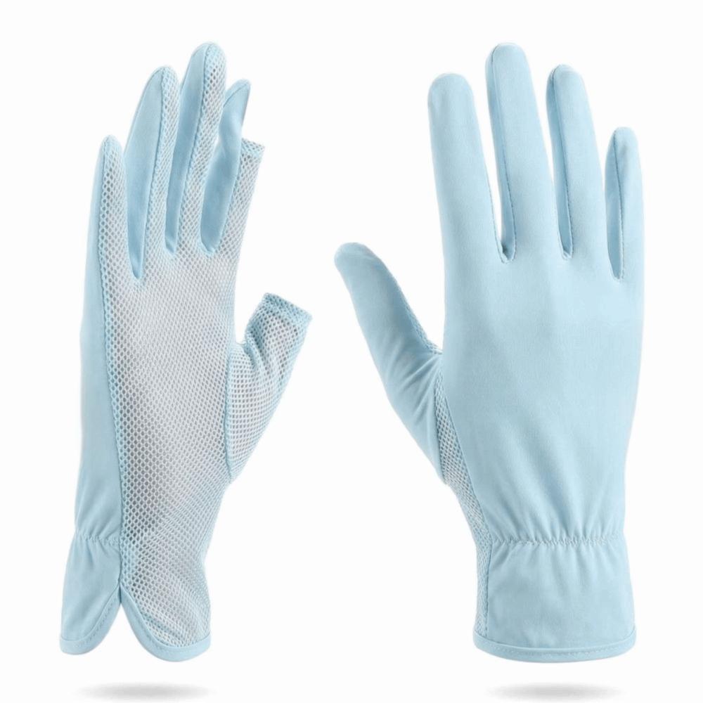 Mesh UV Protection Gloves Non Slip Thin Breathable Gloves Flip Touchscreen Ice Silk Gloves Walking