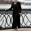 Autumn Loose Plus Size Knitted Lace Fleece Sweatshirt Dress