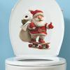 Cartoon Santa Claus Toilet Sticker Removable PVC Holiday Decoration For Bedroom Nursery Bathroom Toilet Decoration Stickers