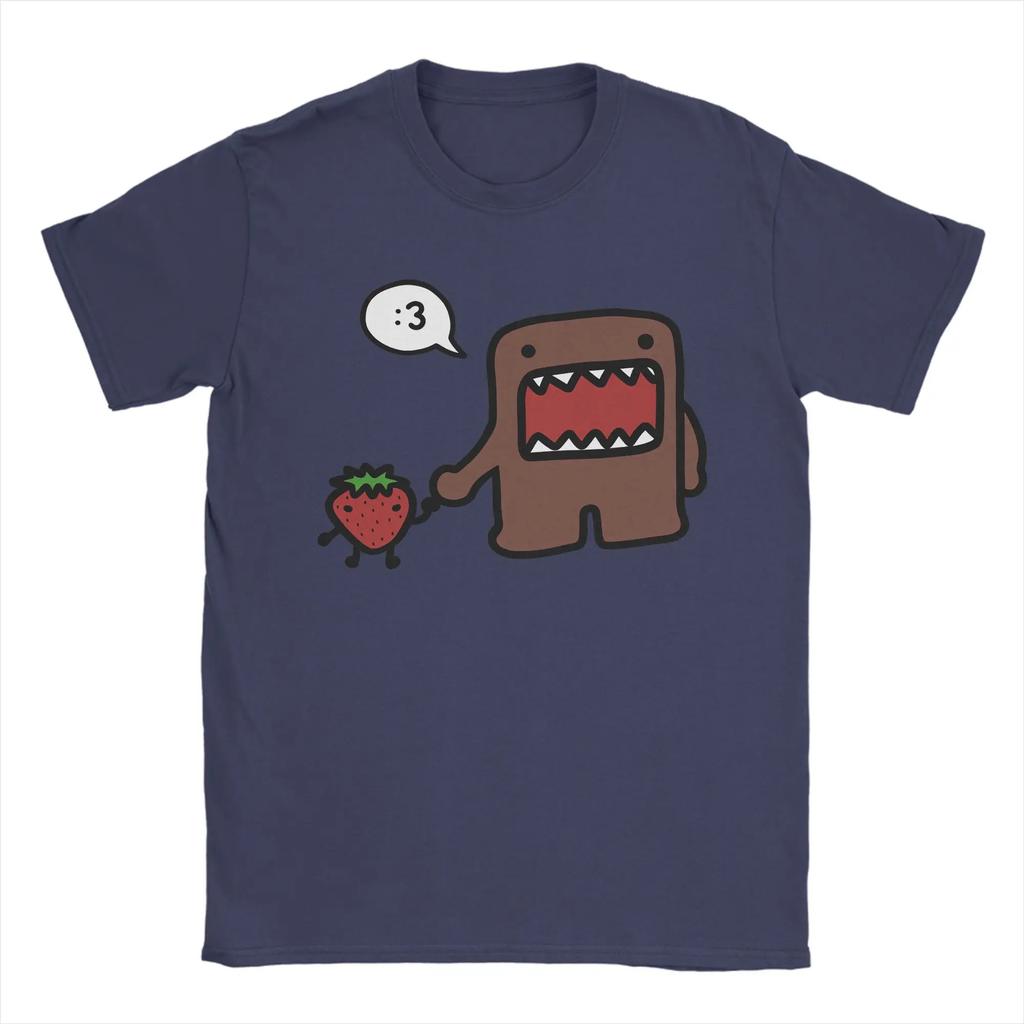 Уличная футболка Domo Kun Хлопковые футболки Хипстерская футболка для мужчин Пляжная Y2K Базовая принтованная одежда с коротким рукавом