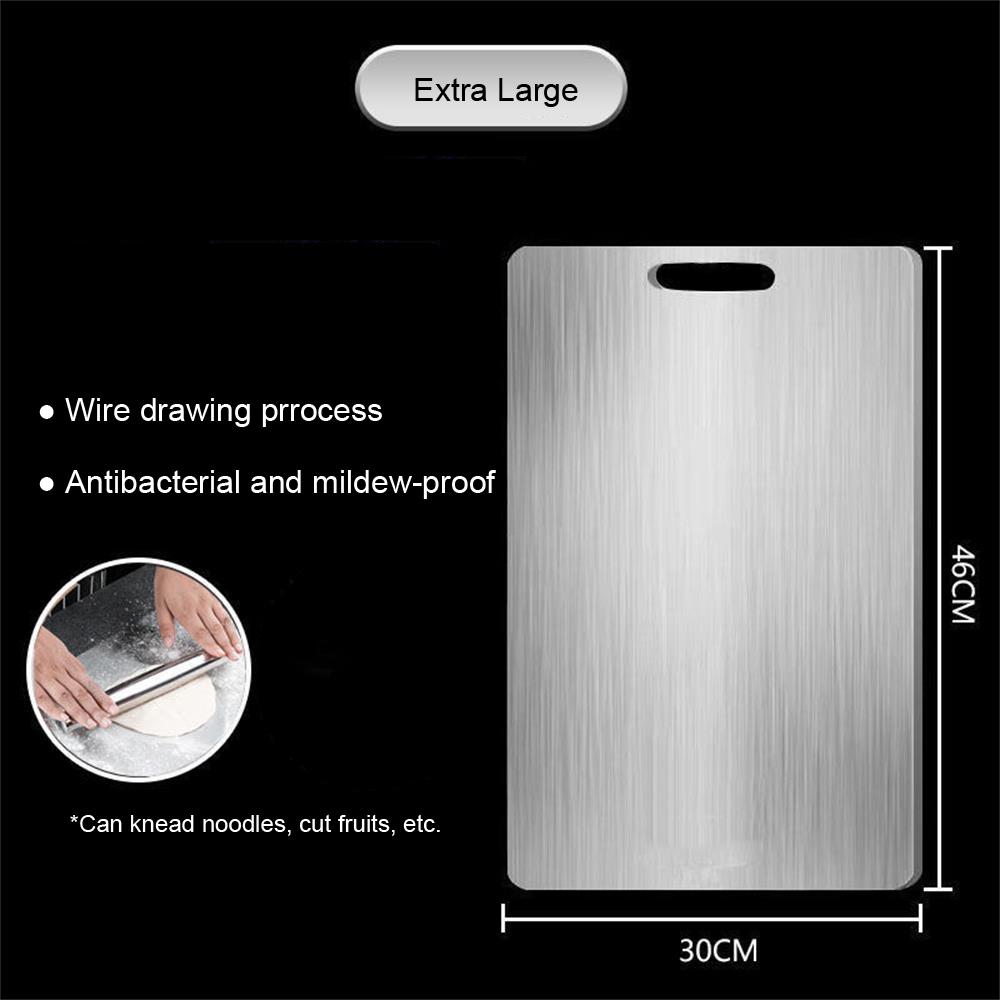 316 Stainless Steel Panel and Chopping Board Kitchen Household Thickened Double Sided Cutting Board Block Kneading Dough Board