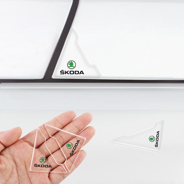 ADU1 2/4Pcs Transparent Car Door Corner Cover Anti Collision Protection Sticker For Skoda Yeti Fabia Octavia Superb Rapid Kamiq Karop