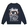 Unisex Streetwear Letter Print Fleece Cotton Sweatshirt Loose Fit Round Neck Long Sleeve Winter Daily Wear