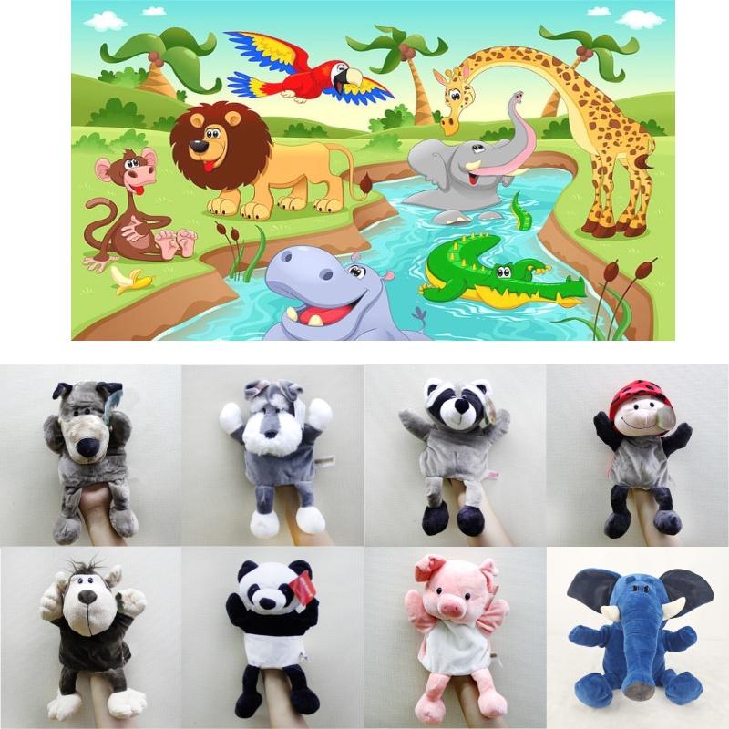 Interactive Animal Plush Toys Cartoon Hand Puppets For Early Learning
