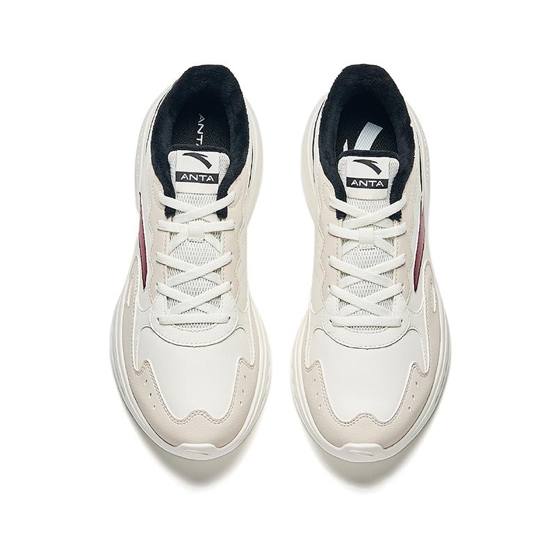 Anta Nebula Slip Resistant Thermal Low top Sprint City Commuting Running Shoes Men's White Gray 912445571-10