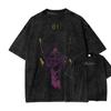 Новая футболка ACID WASH с принтом Neon Genesis Evangelion Мужская и женская Стиранная футболка Высококачественная Винтажная футболка Топ