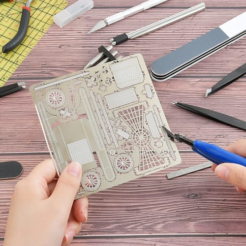 Набор инструментов для сборки металлических моделей Worldity, набор для сборки моделей Metal Earth, 22 предмета, плоскогубцы и инструмент для сгибания кромок с цилиндрическим конусом для 3D металлических пазлов