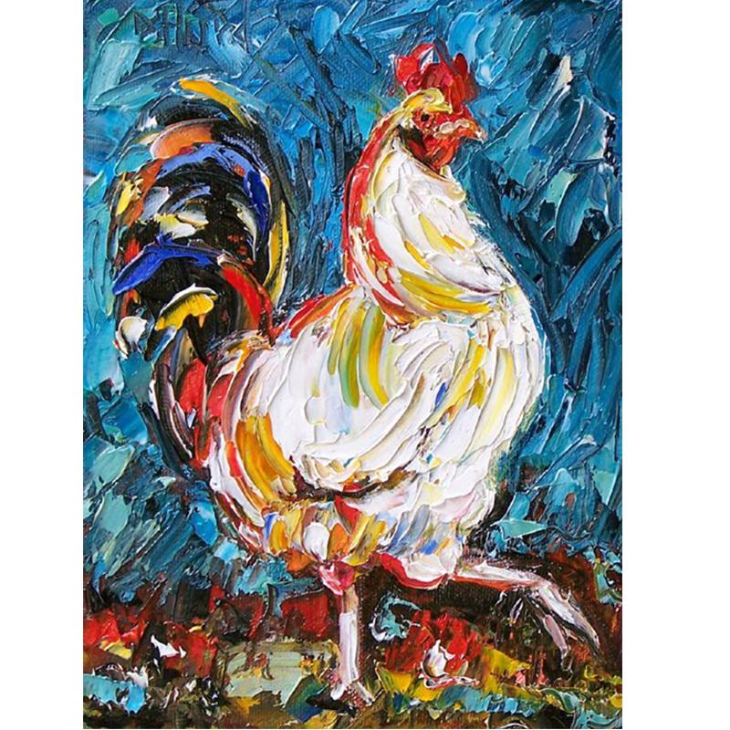 Цыплята DIY 5D алмазная живопись животное курица петух полный круглый смолы Алмазная вышивка мозаика изображение горный хрусталь домашний декор