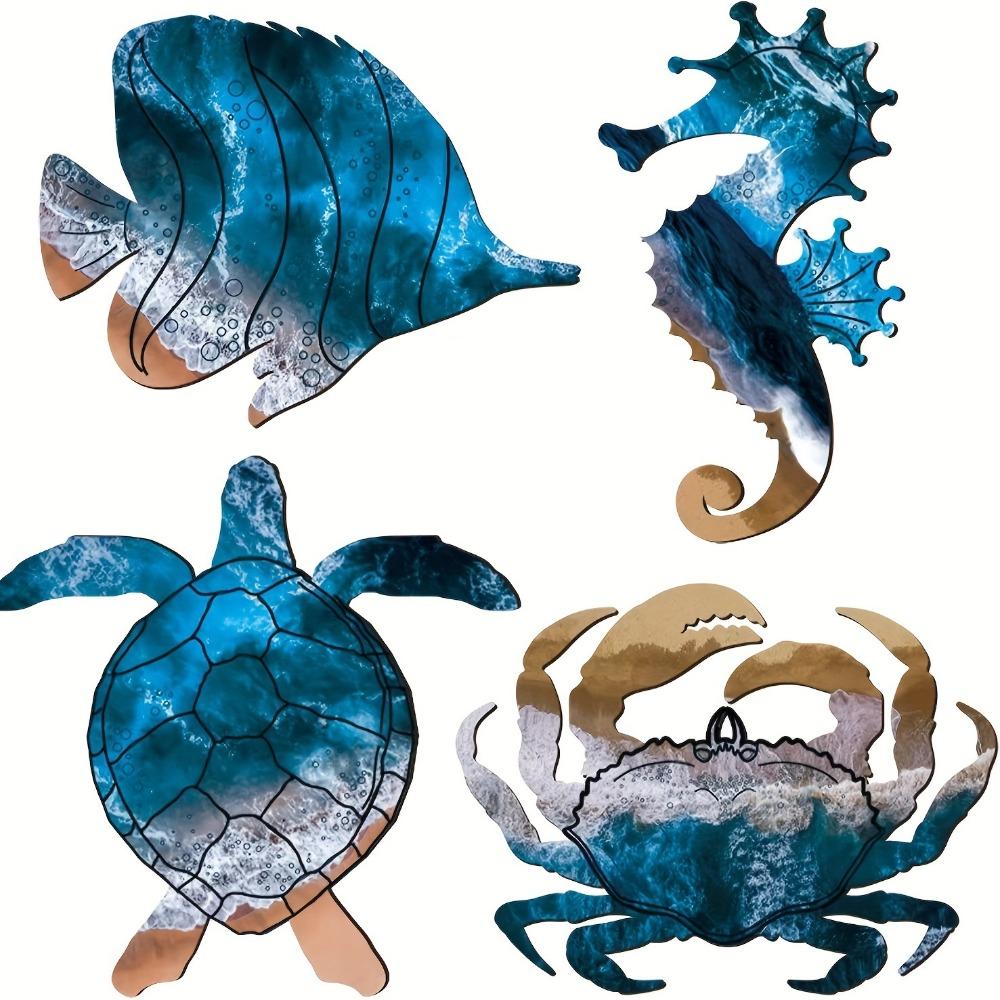 4 шт. Морской конёк Краб Летнее Океанское Настенное Украшение Средиземноморский Стиль Пляжный Подвес Декор Бара