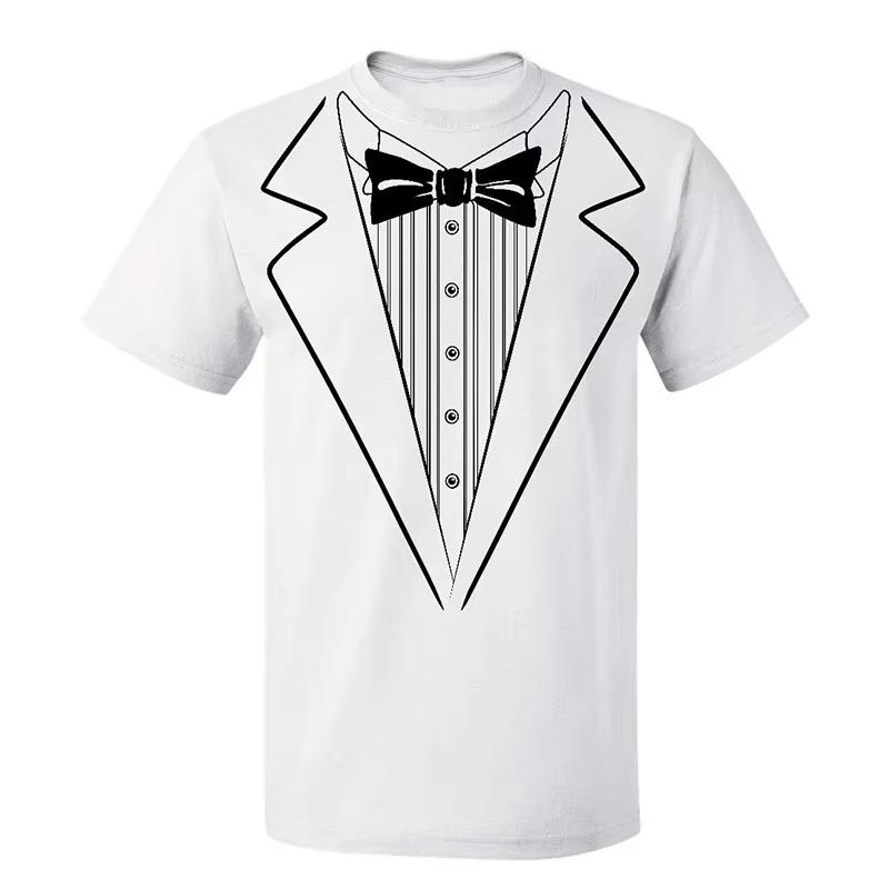 Unisexs Black Funny Tuxedo TShirt Print Funny TShirt Tee Shirt Homme Unisex Top Short Sleeve ONeck Party Unisexs Street Tshirts
