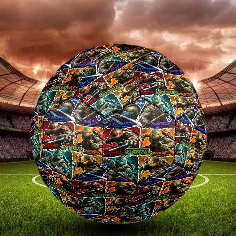 Teenage Mutant Ninja Turtles Print Size 5 Soccer Ball, Standard Match Football for Sports Game and Team Practice, Ideal Gift for Soccer Fans