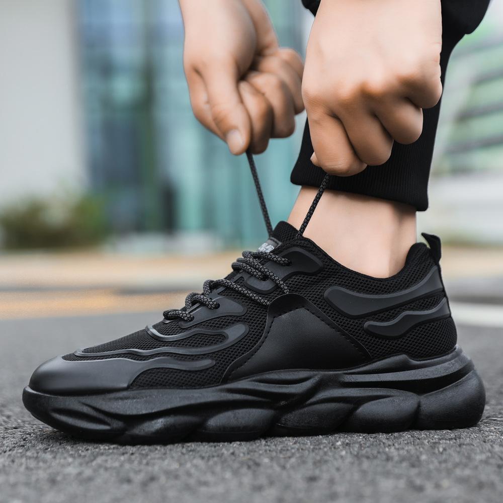 Летняя мужская обувь, новые дышащие сетчатые туфли, мужская модная одежда, белые туфли на платформе, кроссовки, повседневные туфли Daddy