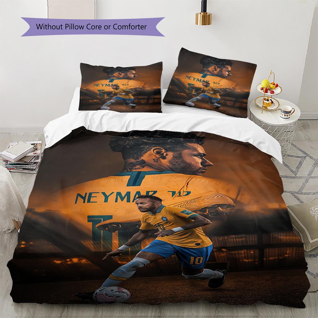 Neymar Pattern Bedding Home Decoration Birthday & Festival Gift (1 * duvet cover + 2 * pillowcase, without core)