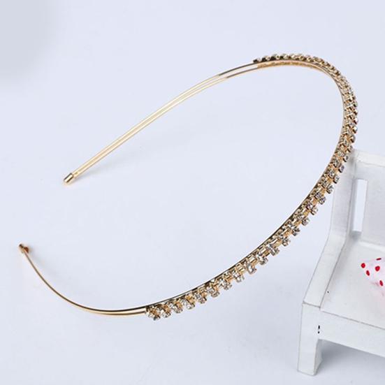 Повязка на голову Легкая Блестящие Стразы Сплав Двухрядные Повязки на голову для Вечеринки
