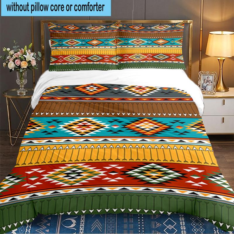 Native American Pattern 3PCS Bedding set,Ideal for 1pc Duvet Cover And 2pcs Pillowcases Perfect for Fan gift,Ideal for Bedroom, Dormitory