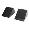 2pcs Heavy Duty Rubber Wheel Chocks Black Quick Grip Ribbed Tire Chocks for Trailer RV Truck Car ATV