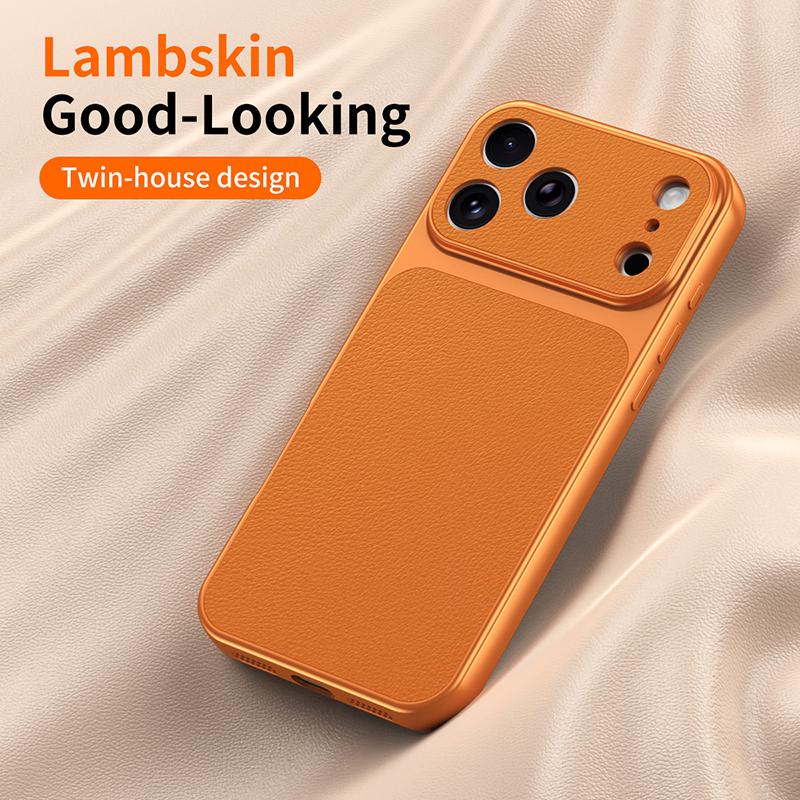 Luxury faux sheepskin shockproof phone case For 17E 17 16 15 16E 13 14 11 Pro Max full covered with matte skin back cover