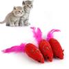 Игрушка для кошек со встроенной кошачьей мятой, плюшевая мышь, интерактивная игрушка, игрушка для кошек, игрушка с перьями для домашних животных