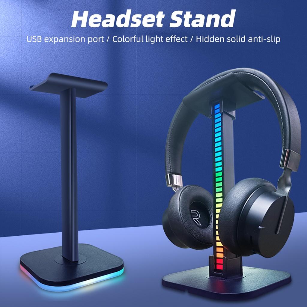 FONKEN Подставка для гарнитуры RGB со светодиодной подставкой/USB-подсветкой, настольный компьютер, держатель для наушников, дисплей, аксессуары для наушников для ПК, геймера