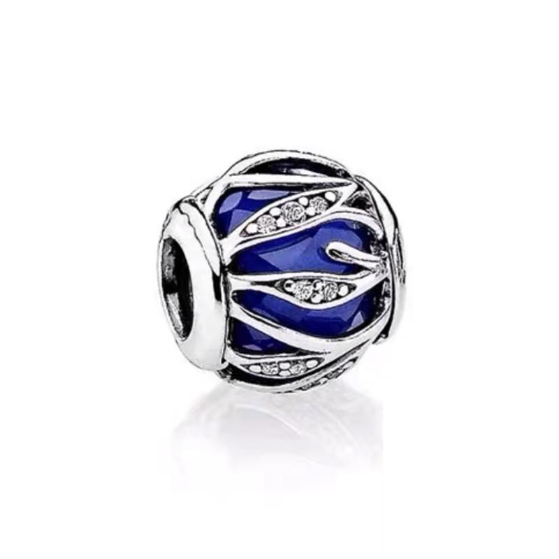 Горячая Распродажа Синий Горячий Воздух Сова Подвеска Шарм Зеленый Лист Сердце Циркон Бусина Подходит Оригинальный Европейский медный 925 Браслет DIY Циркон Подарок