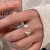 Irregular Pearl Open Ring Female Niche Design Individuality and Simplicity Can Be Adjusted Hundred with The Index Finger Ring Everyday Ring