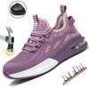 Women Safety Shoes For Work Safety Boots Breathable Steel Toe Puncture Proof Sport Work Sneakers Construction Security Boots