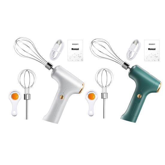 Беспроводной электрический венчик для взбивания яиц с двойной миксерной головкой, 3 скорости, портативный ручной венчик для торта, хлеба, десертов, ручной миксер