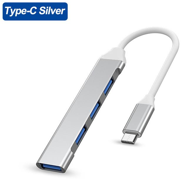 4-портовый концентратор USB 3.0 USB-концентратор Высокоскоростной разветвитель типа c 5 Гбит/с для ПК Компьютерные аксессуары Многопортовый концентратор 4 порта USB 3.0 2.0
