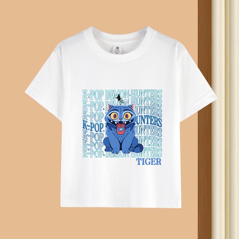 Kpop Korean Wave Witch Hunting Team Tiger Printed Children's T-shirt