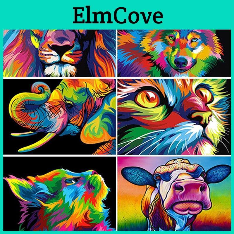 5d Diamond Diy Painting Cartoon Full Round Drill Resin Animal Diamont Embroidery Cross Stitch Mosaic Home Decor Art Gift