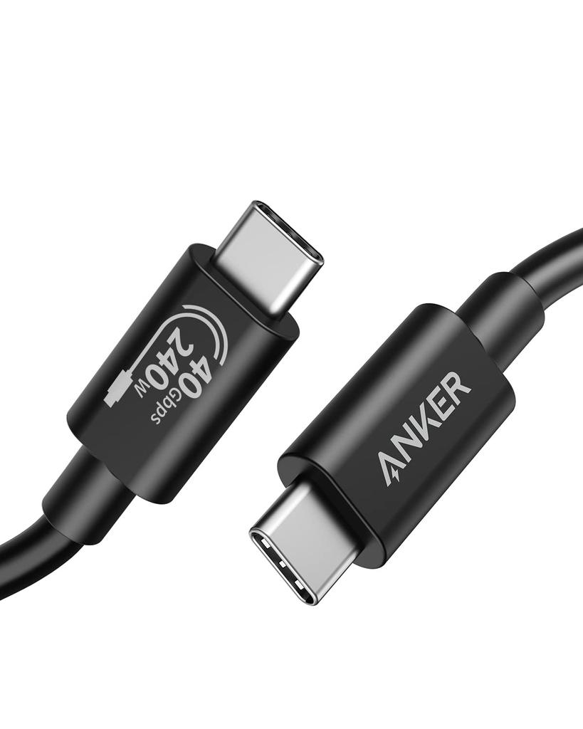 ANKER 515 Cable 8K 40Gbps High Speed Data Transfer 240W Output Compatible with Galaxy iPad Pro MacBook Various Black USB-C & USB-C (USB4 Compatible,