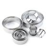 11pcs/Set Stainless Steel Round Cookie Moulds Practical Biscuit Cutters Circle DIY Mousse Cake Dessert Pastry Decorating Tool