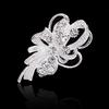 Studded Crystal Chic Elegant Rhinestone Dancing Swan Brooch Pin Wedding Jewelry