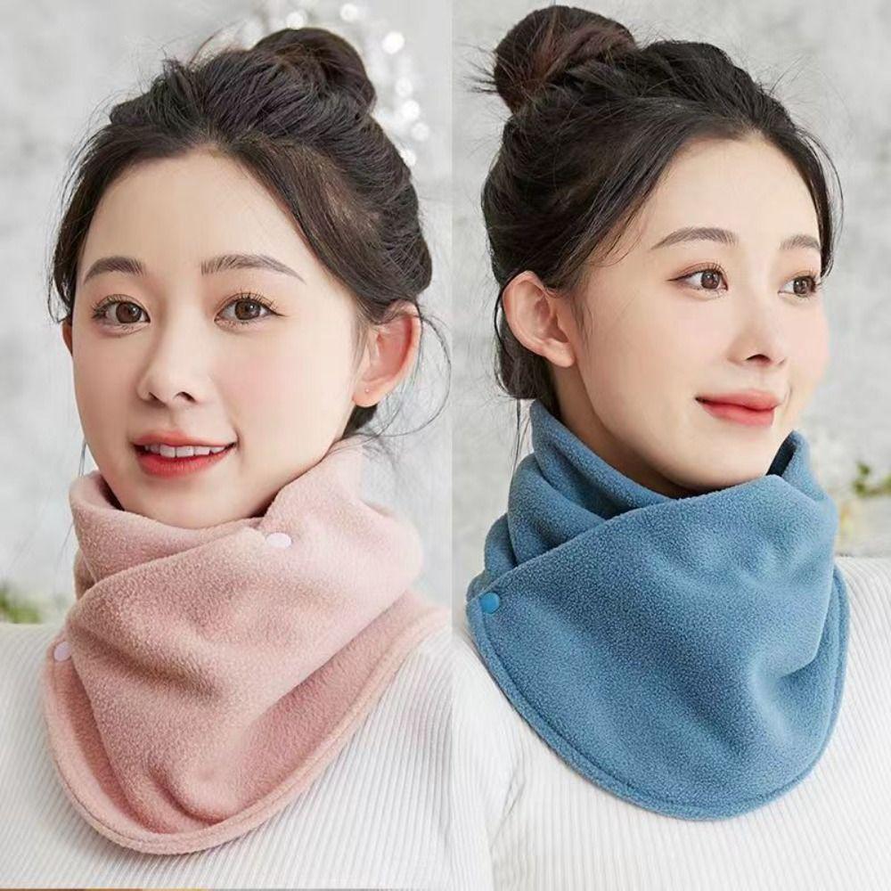Multifunctional Fleece Neck Scarf Solid Color Plush Neck Cover Sweet Plush Neck Protector Winter